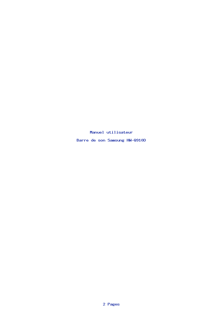 Page 1 de la notice Manuel utilisateur Samsung HW-Q910D