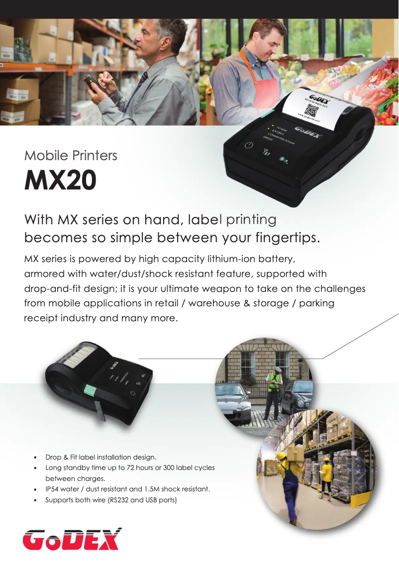 Page 1 de la notice Brochure Godex MX20
