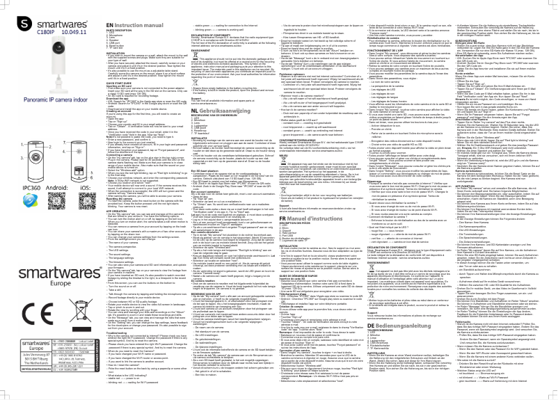 Page 1 de la notice Manuel utilisateur Smartwares C180IP