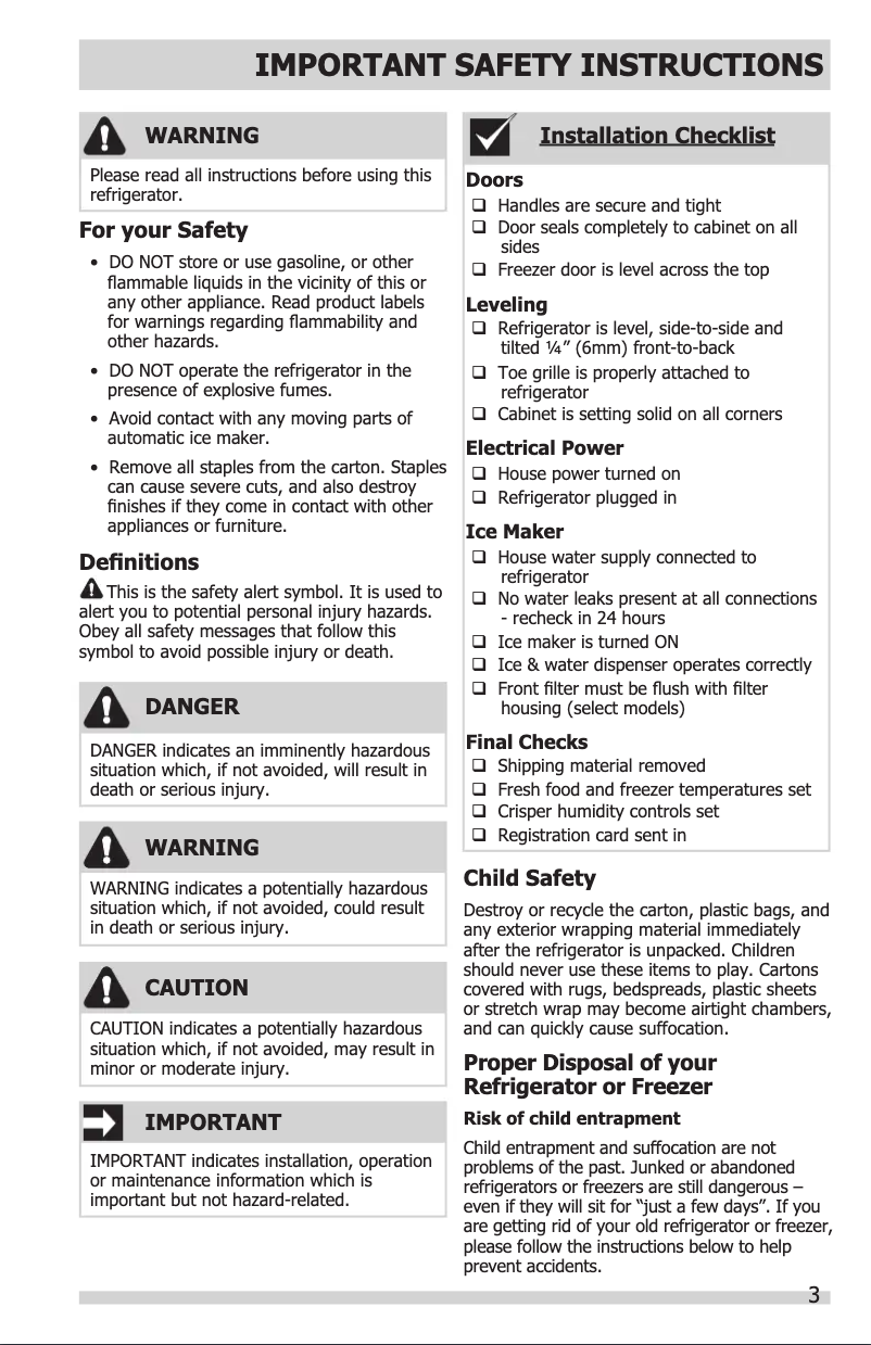 Page 1 de la notice Manuel d'utilisation et d'entretien Summit BKRF18W