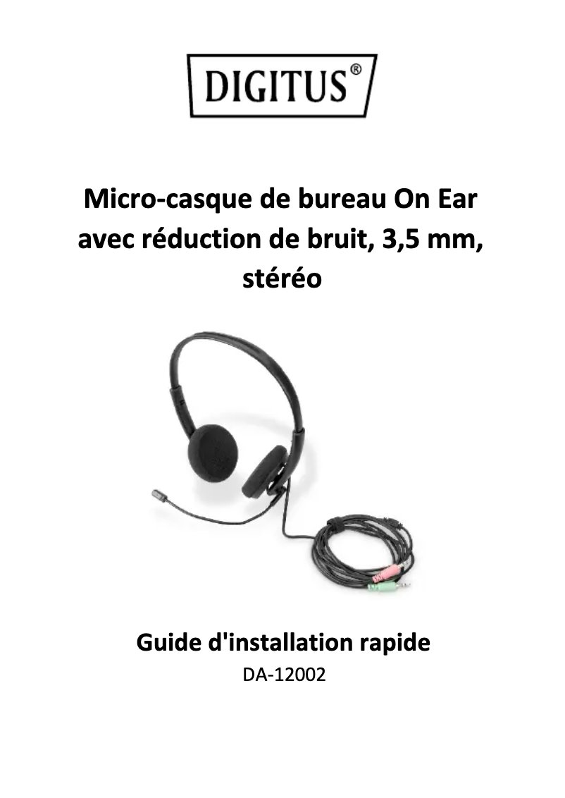 Page 1 de la notice Manuel utilisateur Digitus DA-12202
