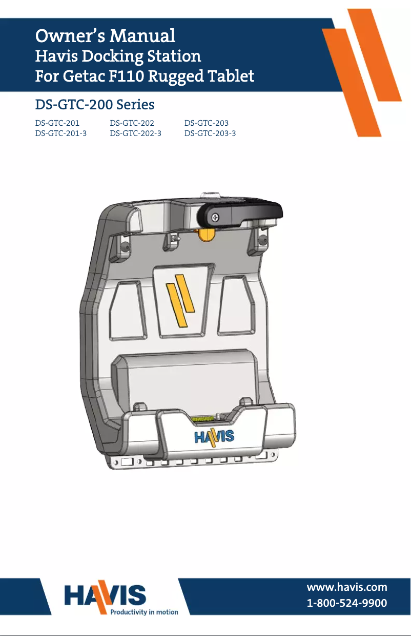 Page 1 de la notice Manuel utilisateur Havis DS-GTC-202-3