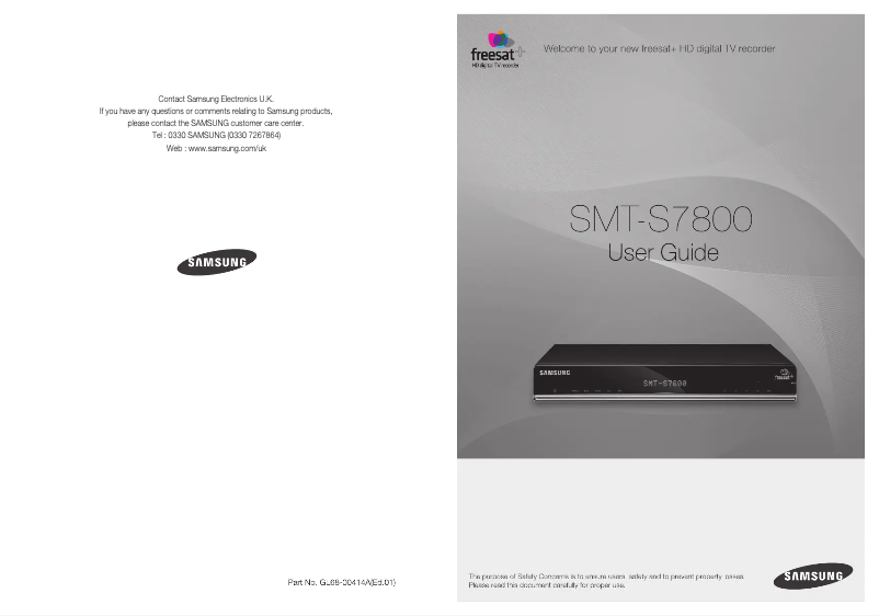 Page 1 de la notice Manuel utilisateur Samsung SMT-S7800