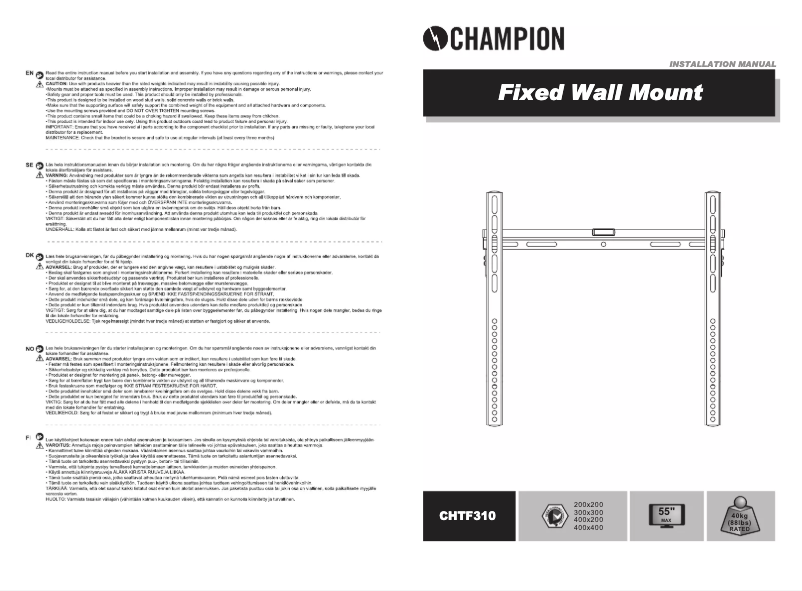 Page 1 de la notice Manuel utilisateur Champion CHTF310