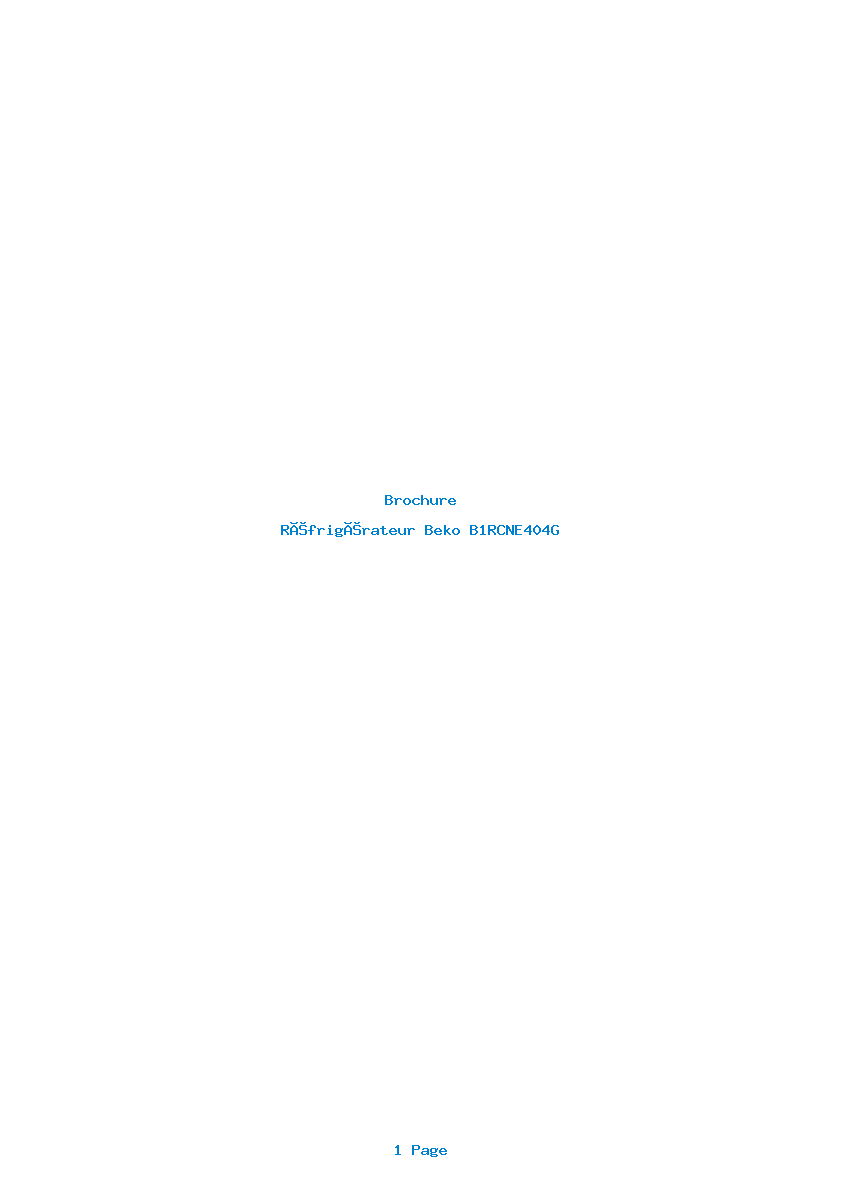 Page 1 de la notice Brochure Beko B1RCNE404G