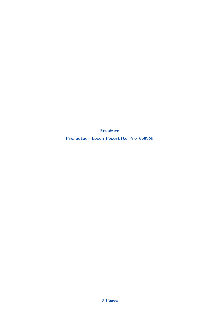 Image de la première page du manuel de l'appareil PowerLite Pro G5650W