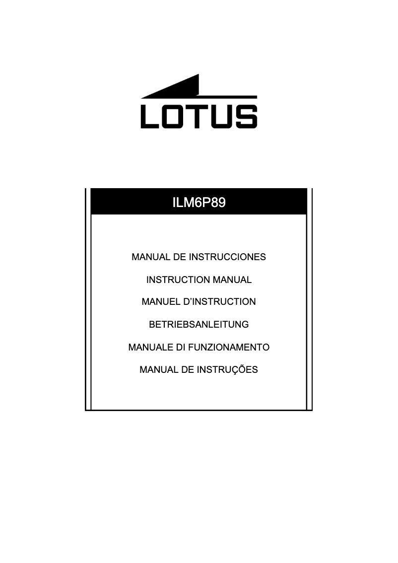 Page 1 de la notice Manuel utilisateur Lotus 15108