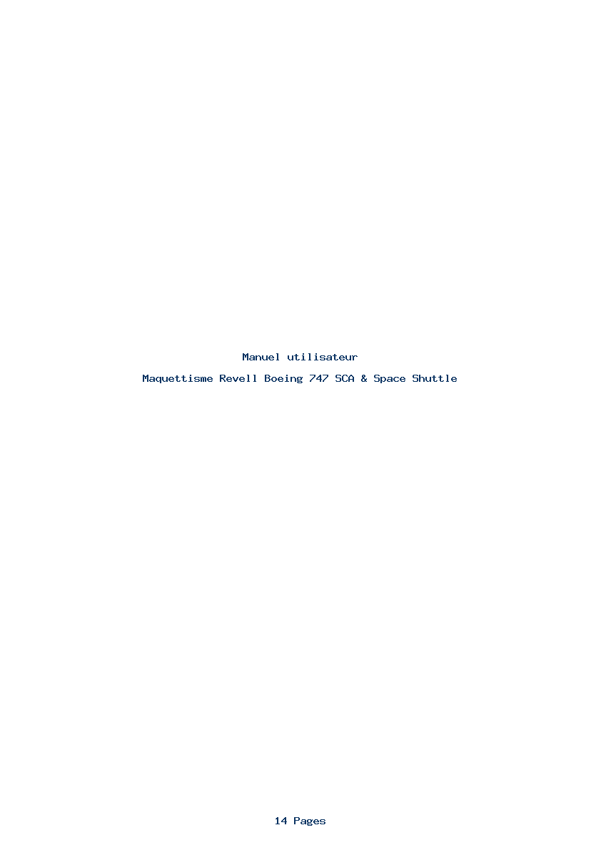 Page 1 de la notice Manuel utilisateur Revell Boeing 747 SCA & Space Shuttle