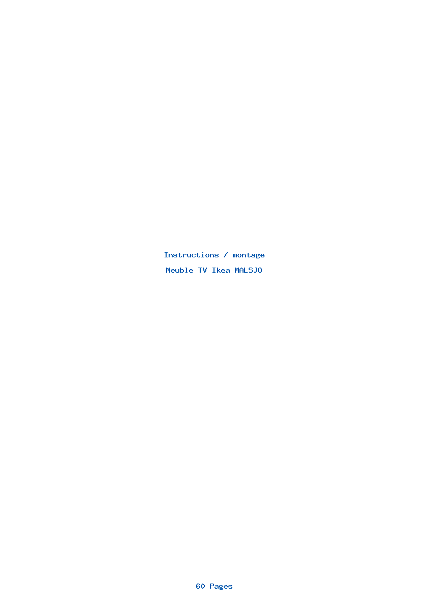 Image de la première page du manuel de l'appareil MALSJO