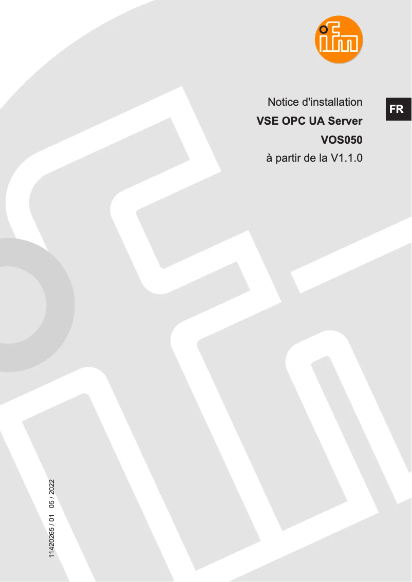 Page 1 de la notice Manuel utilisateur IFM VOS050