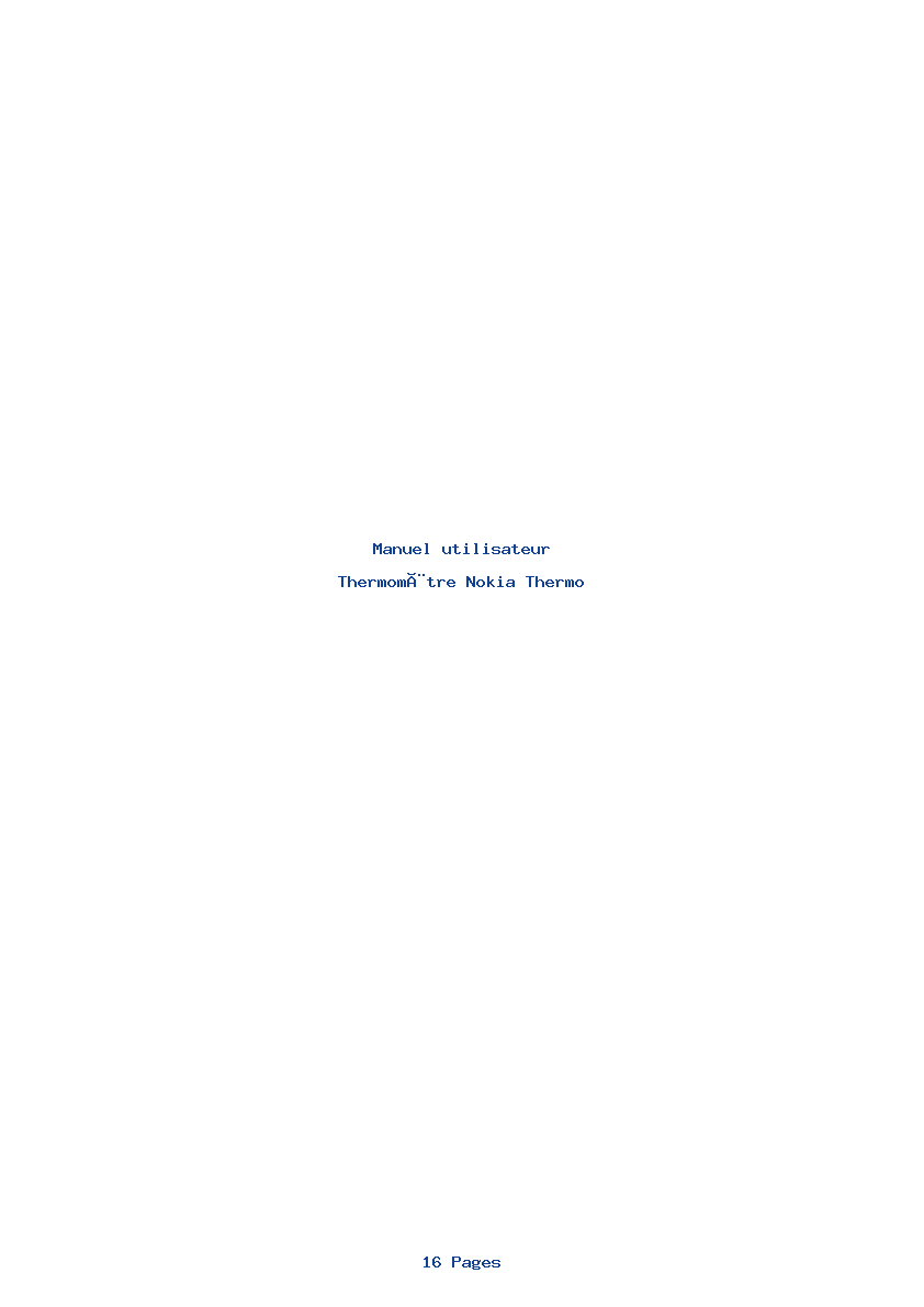 Page 1 de la notice Manuel utilisateur Nokia Thermo