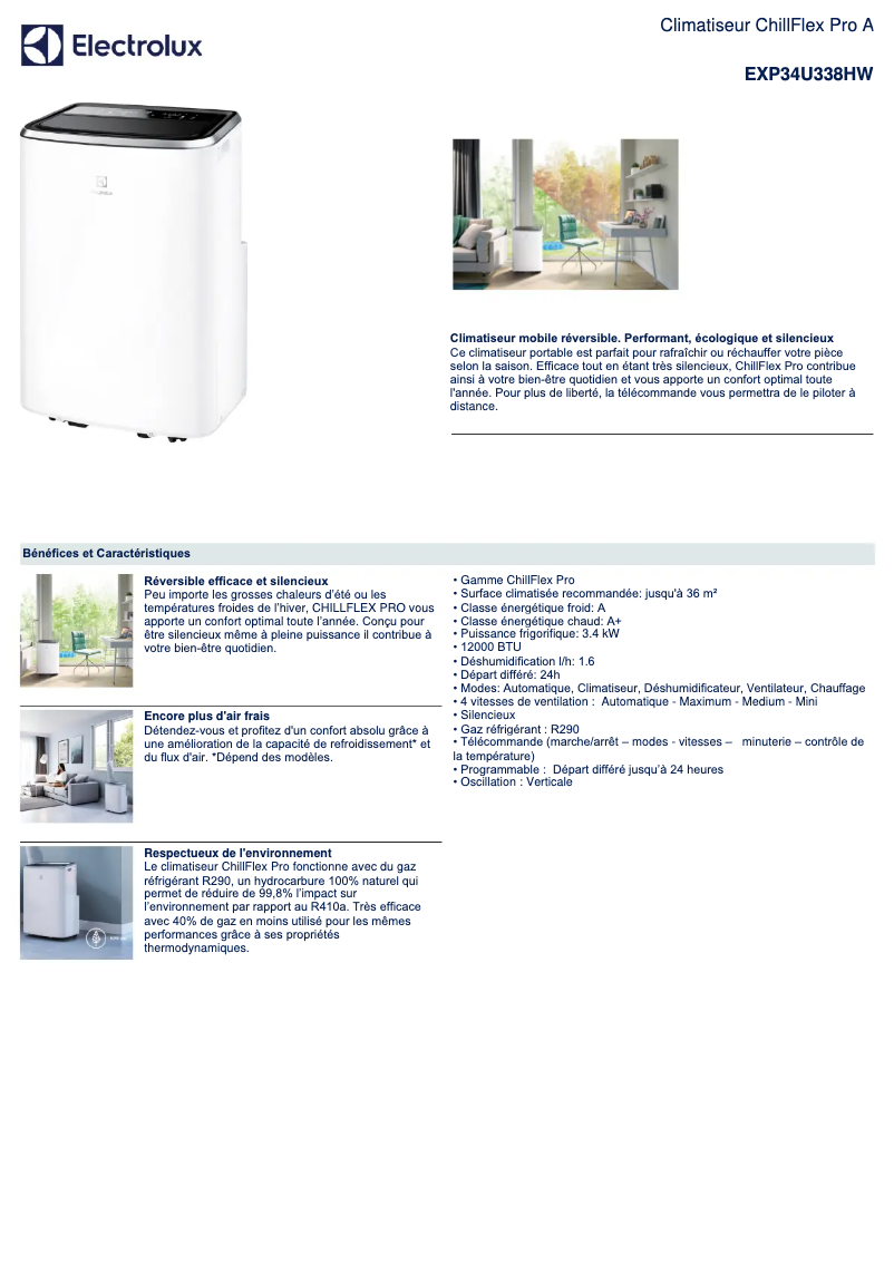 Página 1 del manual Ficha técnica Electrolux EXP34U338HW