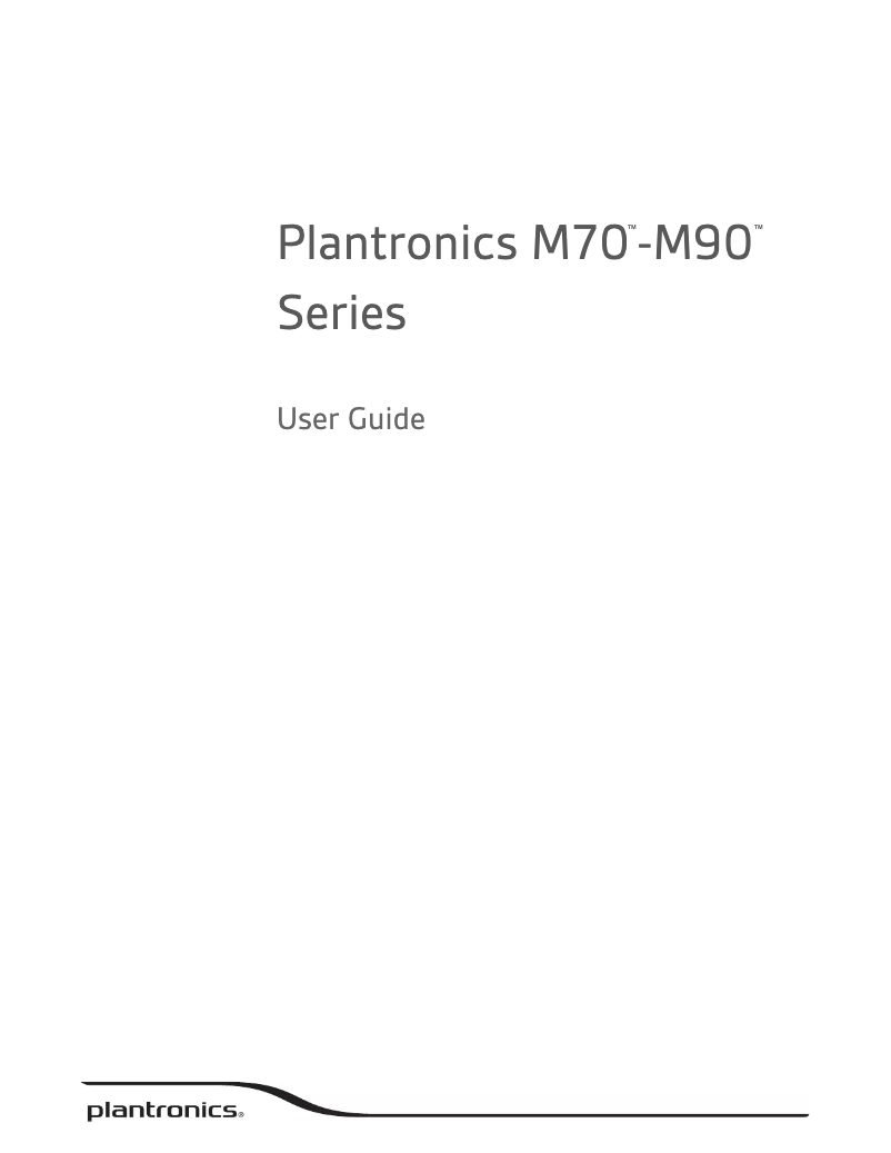 Page 1 de la notice Manuel utilisateur Plantronics M70