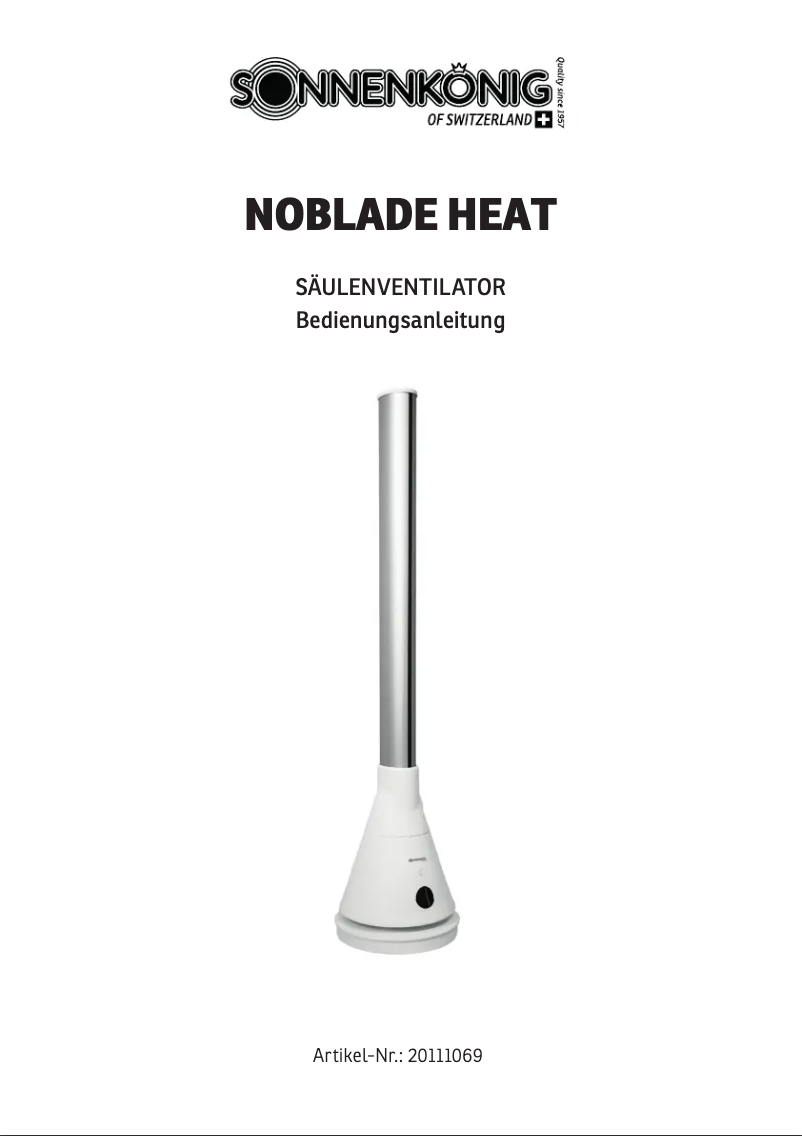 Page 1 de la notice Manuel utilisateur Sonnenkönig Noblade Heat