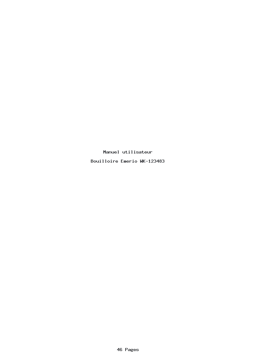 Page 1 de la notice Manuel utilisateur Emerio WK-123483