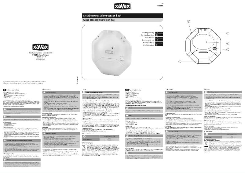 Page 1 de la notice Manuel utilisateur Xavax 00111984