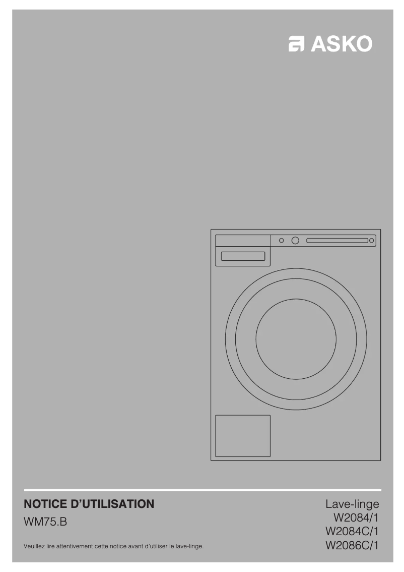 Page 1 de la notice Manuel utilisateur Asko W2084/1