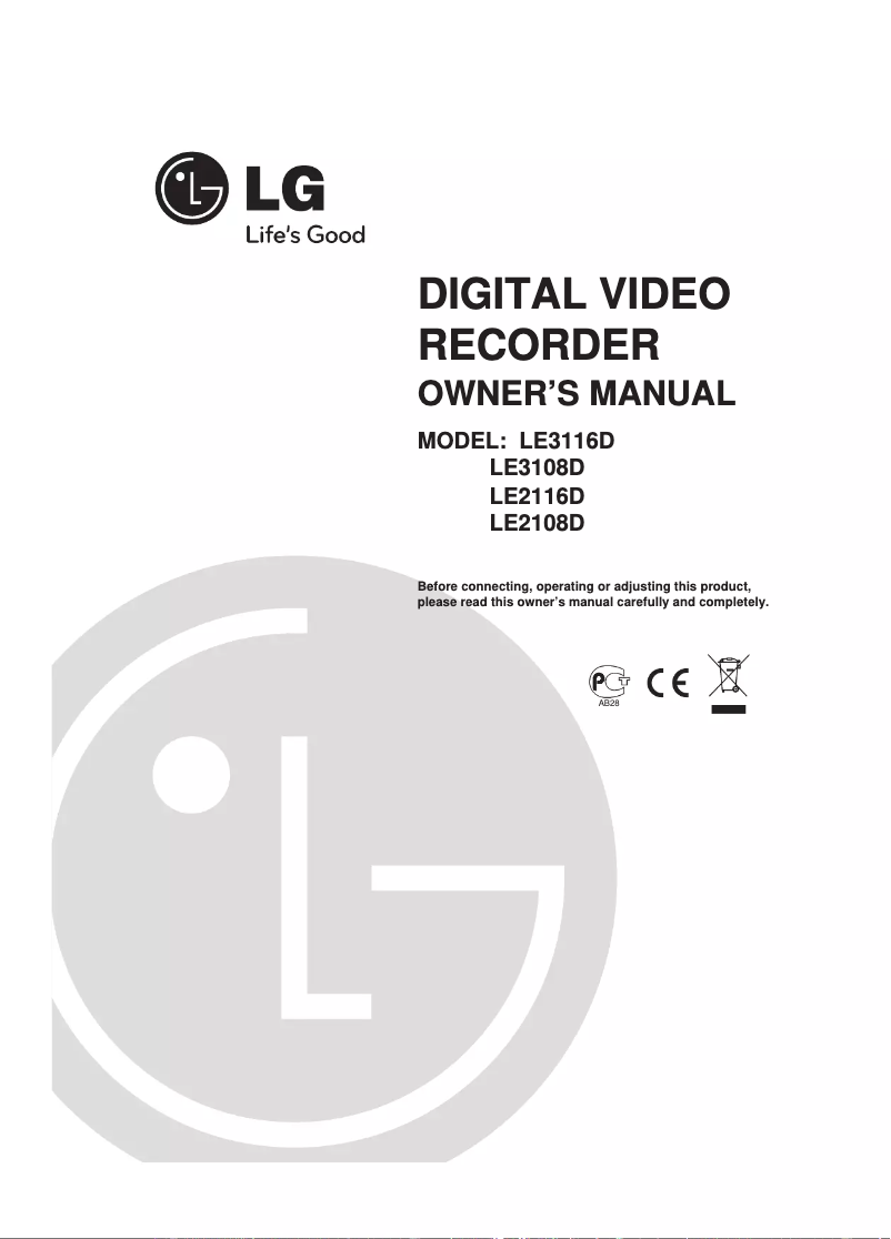 Page 1 de la notice Manuel utilisateur LG LE3108D