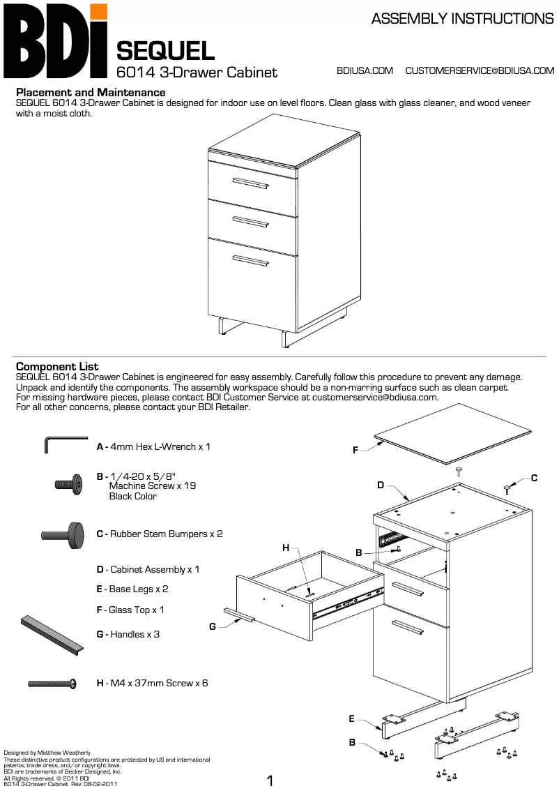 Page 1 de la notice Manuel utilisateur BDI Sequel 6001