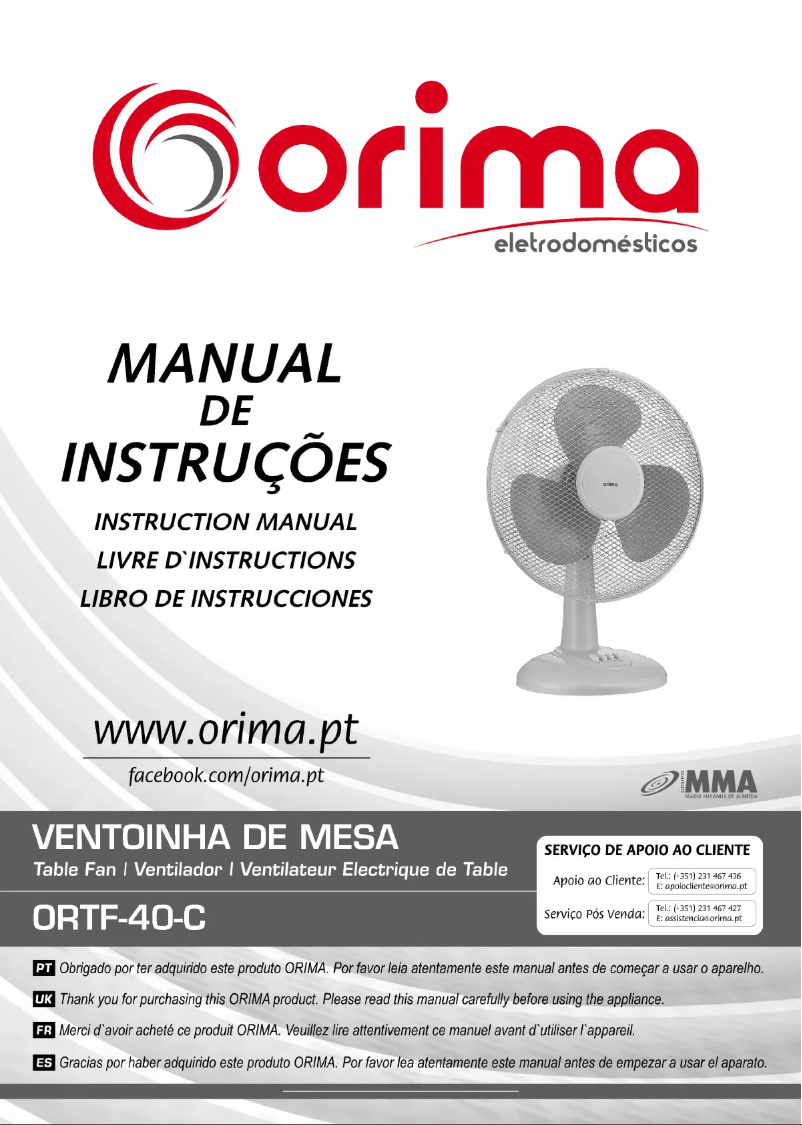 Página 1 del manual Manual de usuario Orima ORTF 40 C