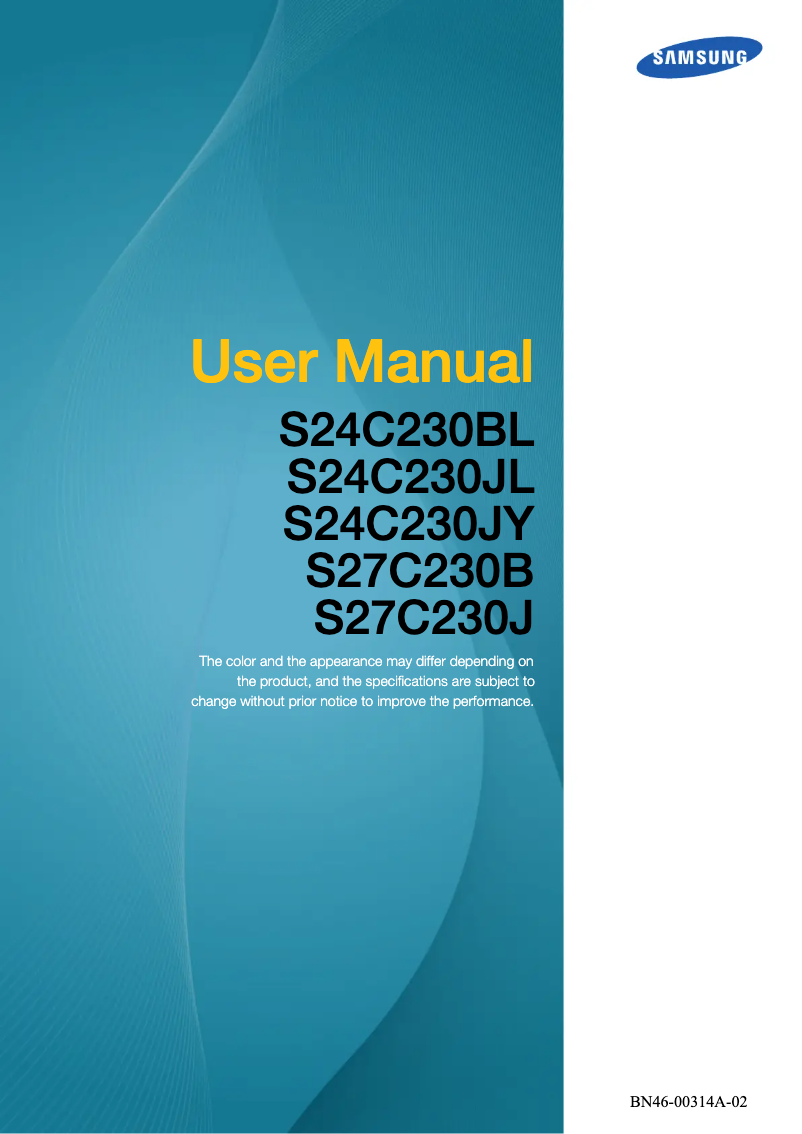 Page 1 de la notice Manuel utilisateur Samsung S27C230B