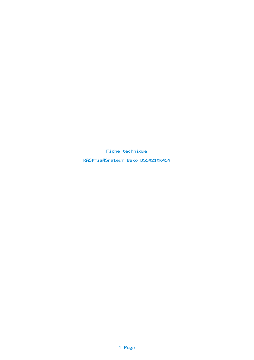 Image de la première page du manuel de l'appareil BSSA210K4SN