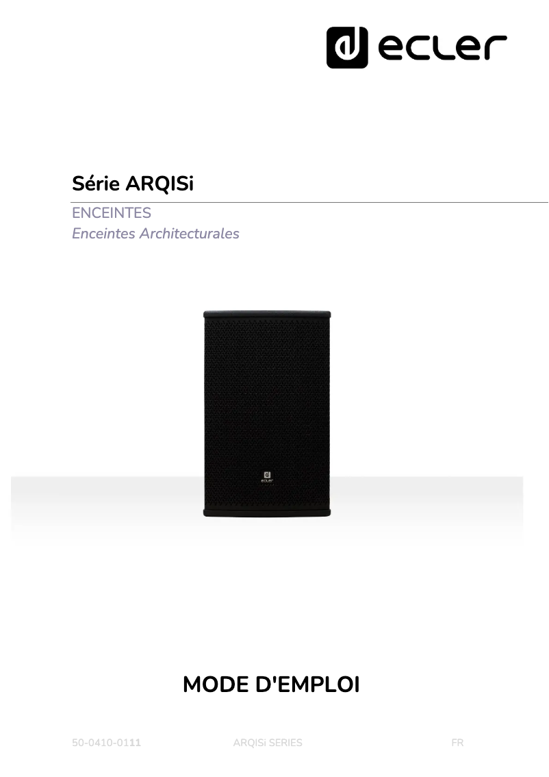 Page 1 de la notice Manuel utilisateur Ecler ARQIS112i