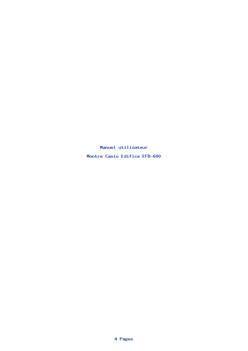 Page 1 de la notice Manuel utilisateur Casio Edifice EFB-680