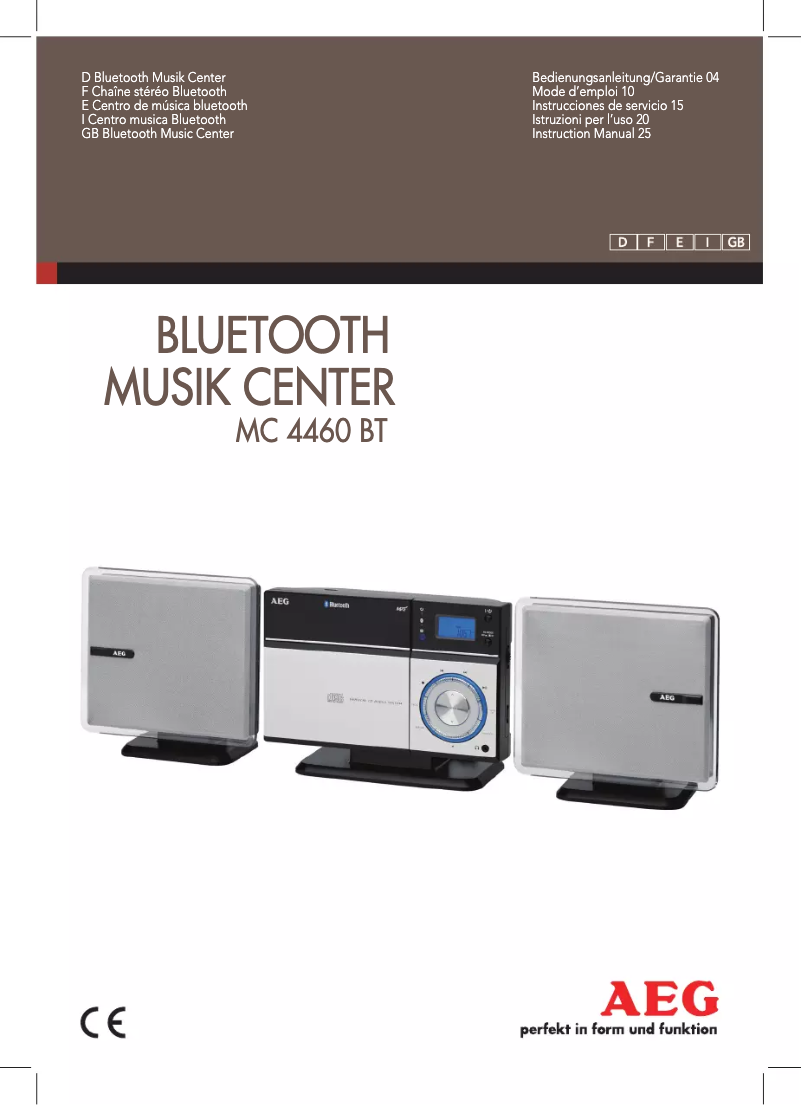 Page 1 de la notice Manuel utilisateur AEG MC 4460 BT