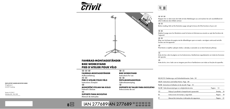 Page 1 de la notice Manuel utilisateur Crivit IAN 277689