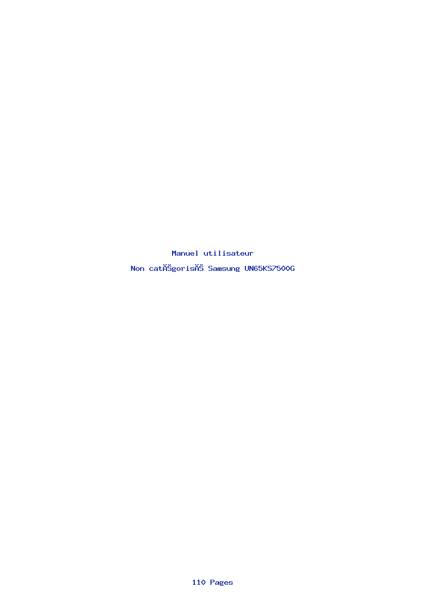 Page 1 de la notice Manuel utilisateur Samsung UN65KS7500G