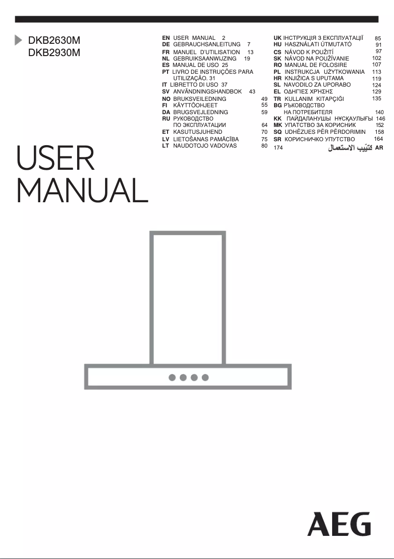 Page 1 de la notice Manuel utilisateur AEG DKB2930M
