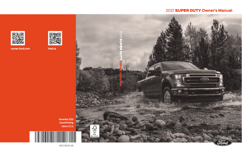Page 1 de la notice Manuel utilisateur Ford Super Duty (2021)