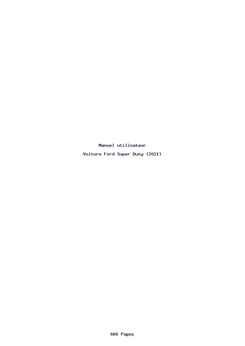 Page 1 de la notice Manuel utilisateur Ford Super Duty (2021)