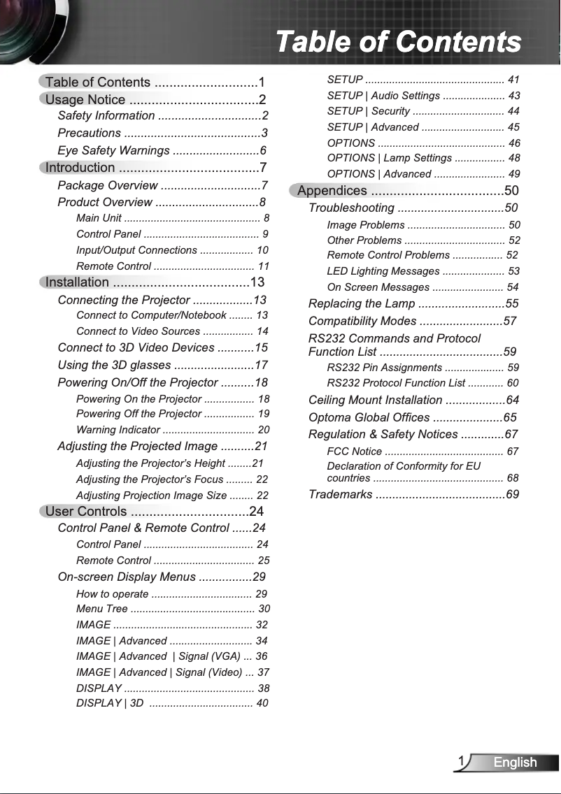 Page 1 de la notice Manuel utilisateur Optoma HD25-LV-WHD