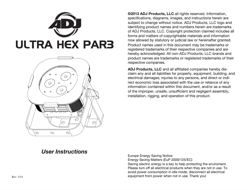 Image de la première page du manuel de l'appareil Ultra HEX PAR 3