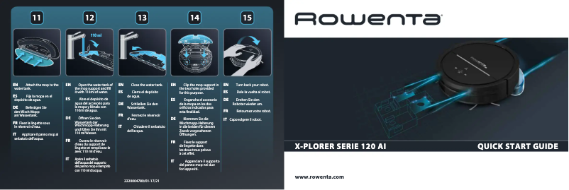 Page 1 de la notice Guide de démarrage rapide Rowenta X-Plorer Serie 120 Ai RR7875