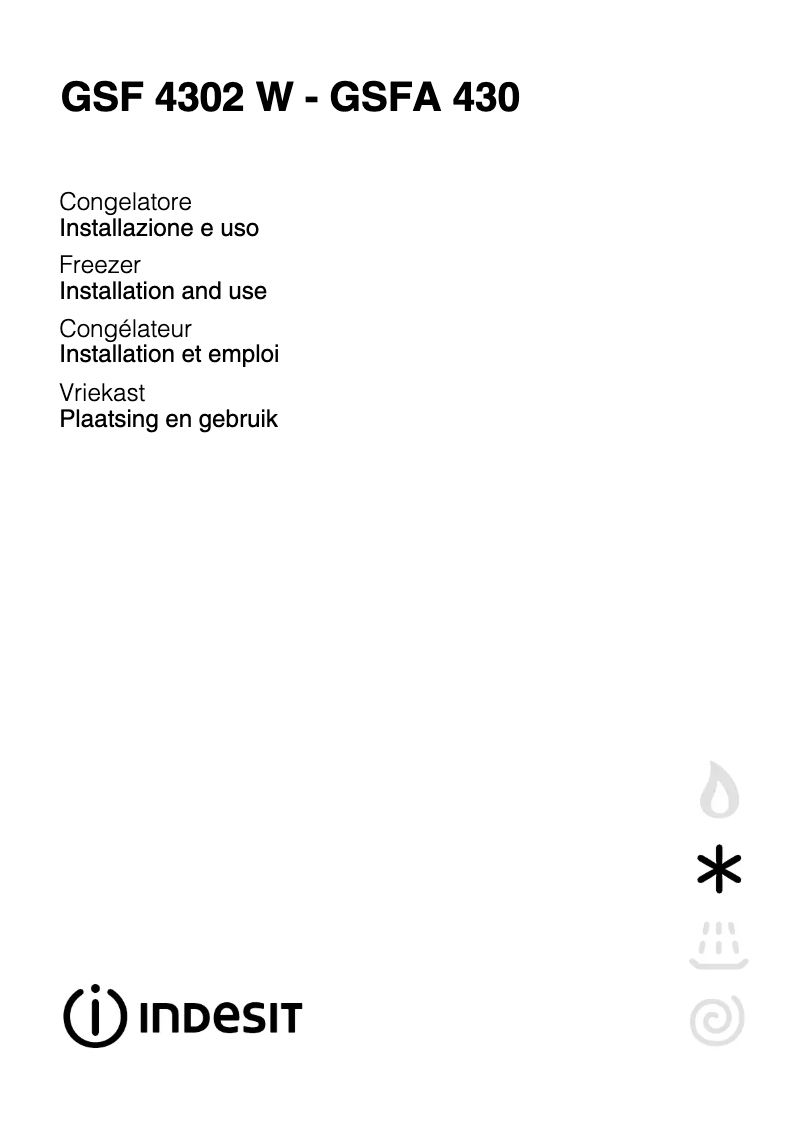 Page 1 de la notice Manuel utilisateur Indesit GSFA 430