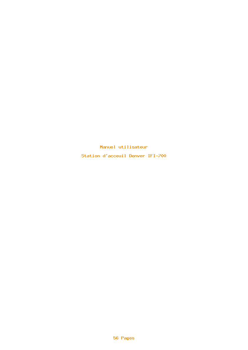 Page 1 de la notice Manuel utilisateur Denver IFI-700