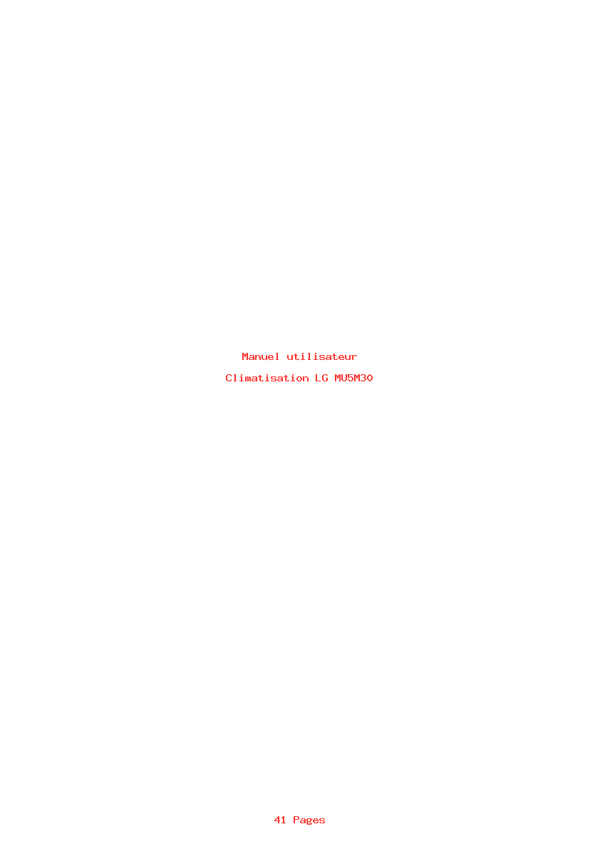 Page 1 de la notice Manuel utilisateur LG MU5M30