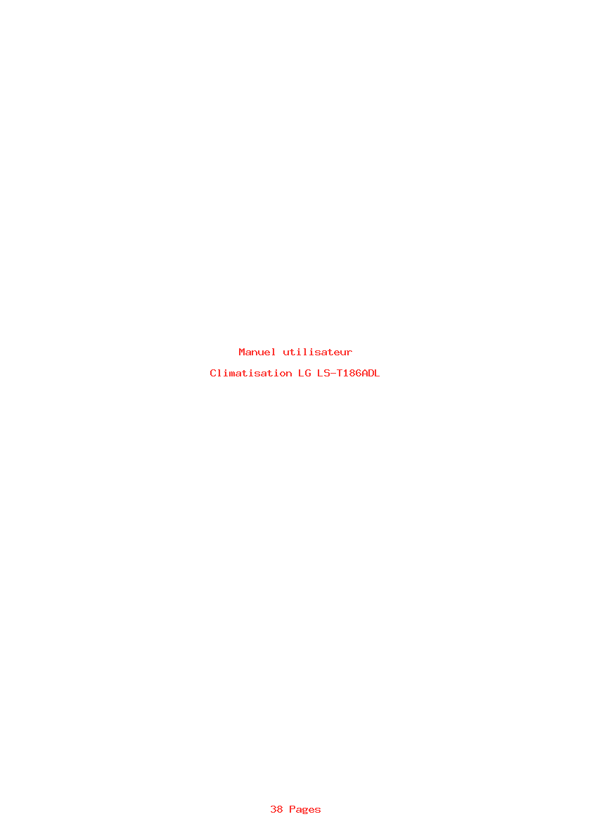Page 1 de la notice Manuel utilisateur LG LS-T186ADL