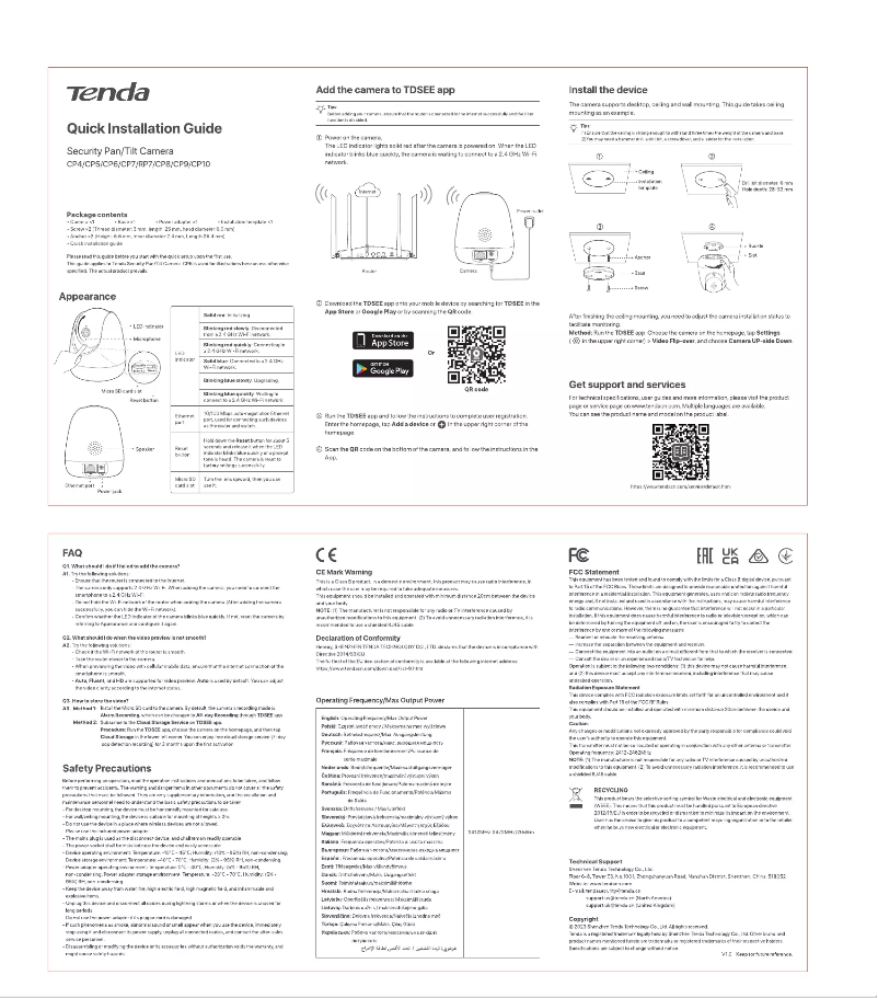 Page 1 of the manual Quick Start Guide Tenda CP6