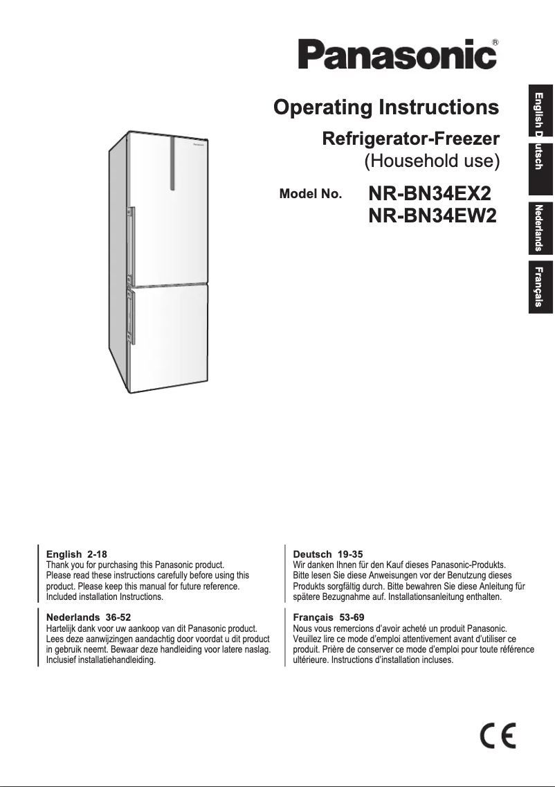 Página 1 del manual Manual de usuario Panasonic NR-BN34EW2
