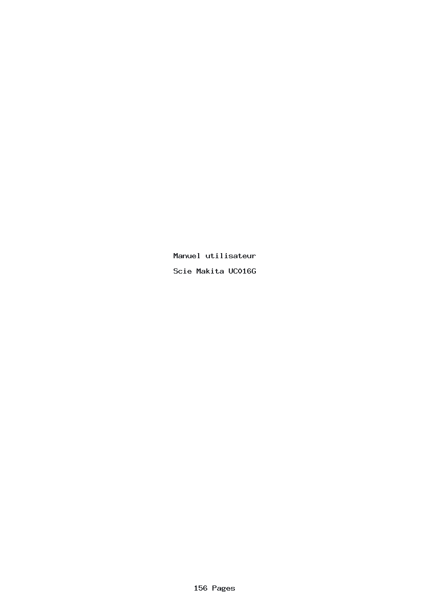 Page 1 de la notice Manuel utilisateur Makita UC016G