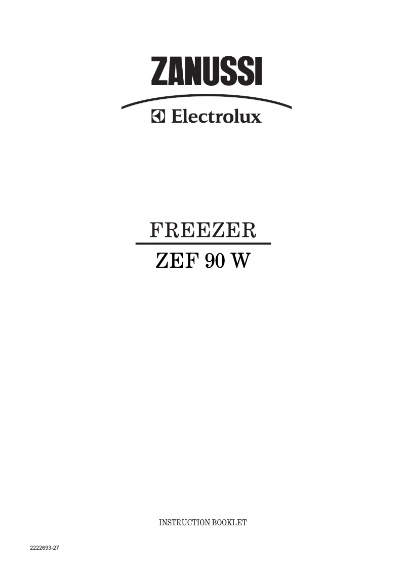 Page 1 of the manual User Manual Zanussi-Electrolux ZEF90W1