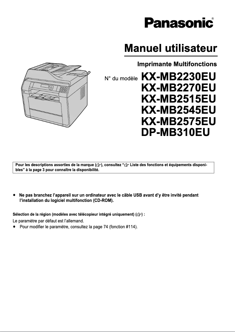 Página 1 del manual Manual de usuario Panasonic KX-MB2515EU
