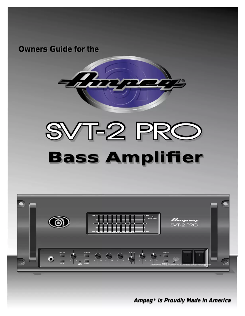 Página 1 del manual Manual de usuario Ampeg SVT-2PRO