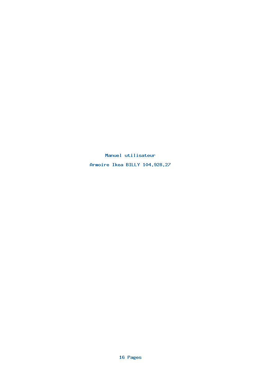 Page 1 de la notice Manuel utilisateur Ikea BILLY 104.928.27