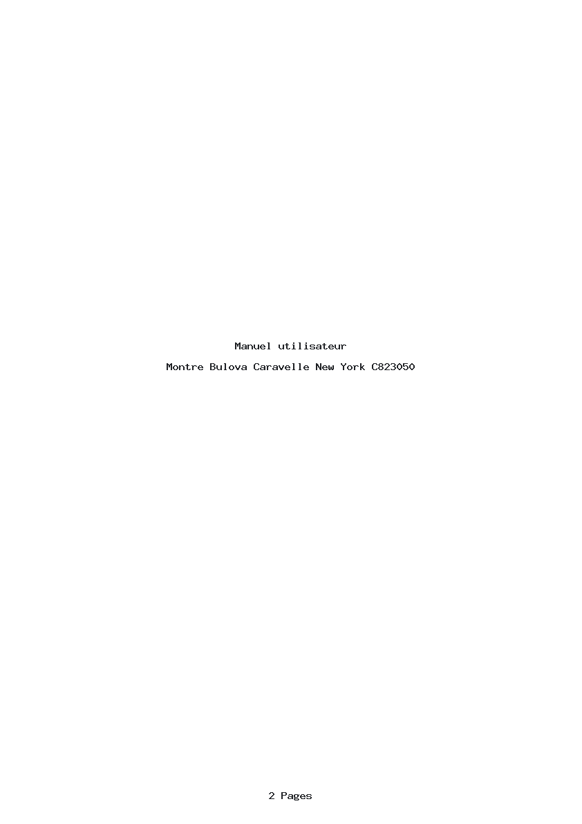 Page 1 de la notice Manuel utilisateur Bulova Caravelle New York C823050
