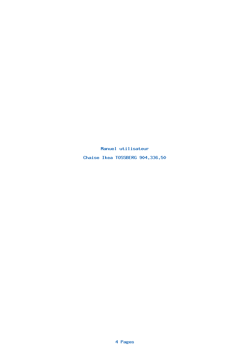 Page 1 de la notice Manuel utilisateur Ikea TOSSBERG 904.336.50